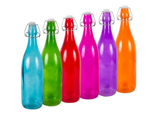 Butelka okrągła 1 l z hermetycznym zamknięciem kolor Browin