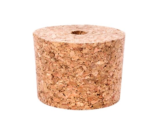 Korek naturalny stożkowy 37 x 45 mm z otworem Ø8 mm aglomerowany Browin