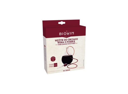 Wężyk do obciągu wina z pompką i zaciskiem