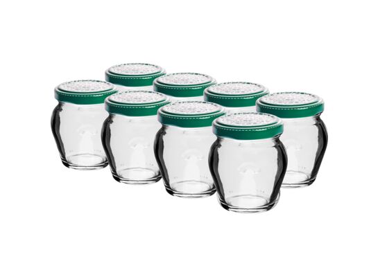 Słój TO Ø 53 mm 106 ml z kolorową zakrętką 8 sztuk Browin