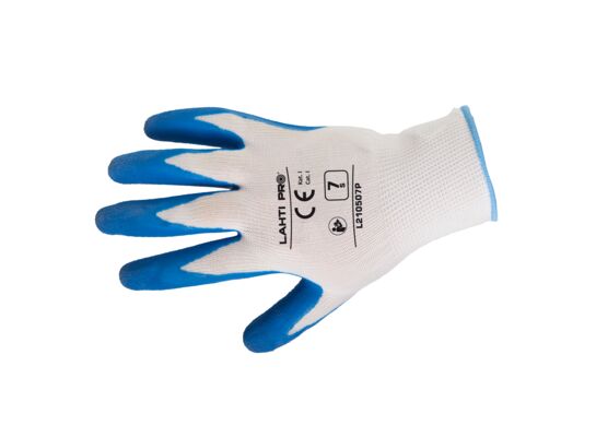 Rękawice lateks LAHTI PRO niebiesko-białe 9