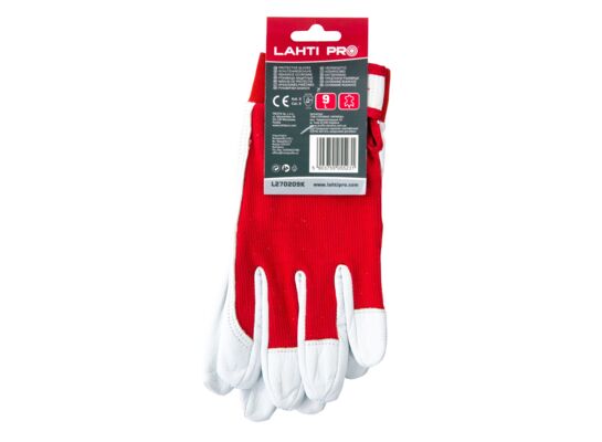Rękawice ze skóry koziej LAHTI PRO czerwone 8