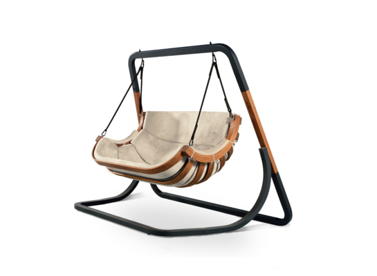 Fotel Alpha podwójny beżowy na stelażu 4iQ