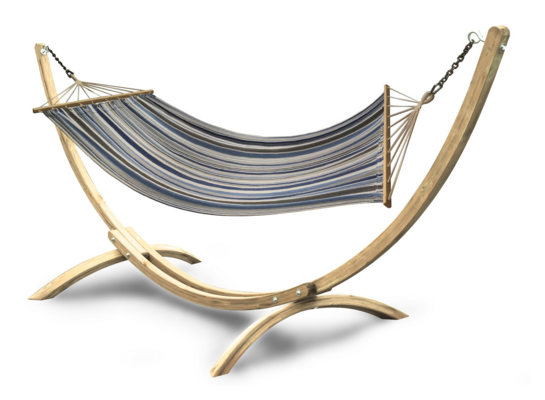 Hamak stelażowy max niebieskie pasy