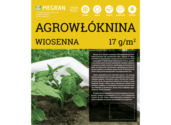 Agrowłóknina wiosenna 17 g/m² 1,6 m x 5 mb