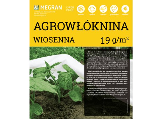 Agrowłóknina wiosenna 19 g/m² 2,1 m x 100 mb