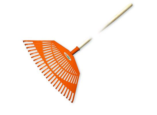 Grabie wachlarzowe 55 x 30 cm, 23 zęby, trzonek drewniany lakierowany