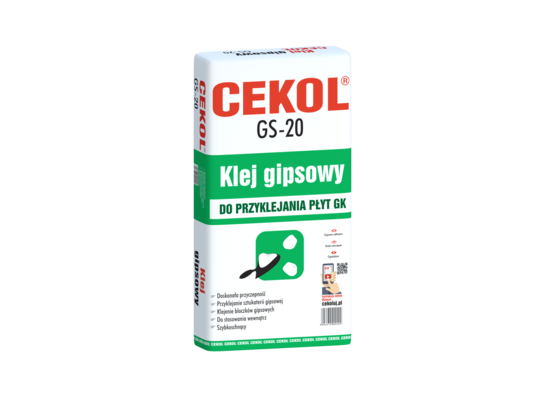 Klej gipsowy GS-20 20 kg Cekol
