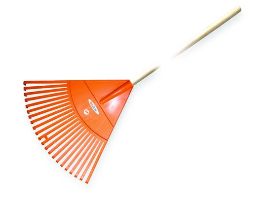 Grabie wachlarzowe 48 x 42 cm, 22 zęby, trzonek drewniany lakierowany