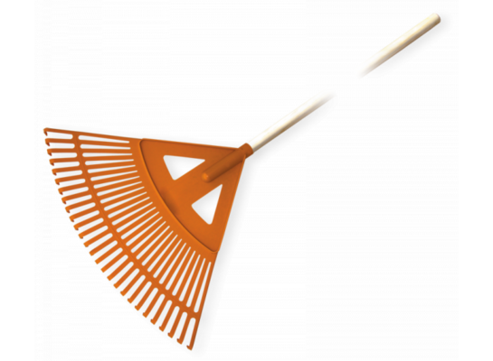 Grabie wachlarzowe 60 x 54 cm, 27 zębów, trzonek drewniany lakierowany