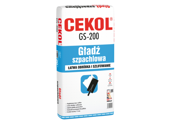 Gładź szpachlowa GS-200 5 kg CEKOL