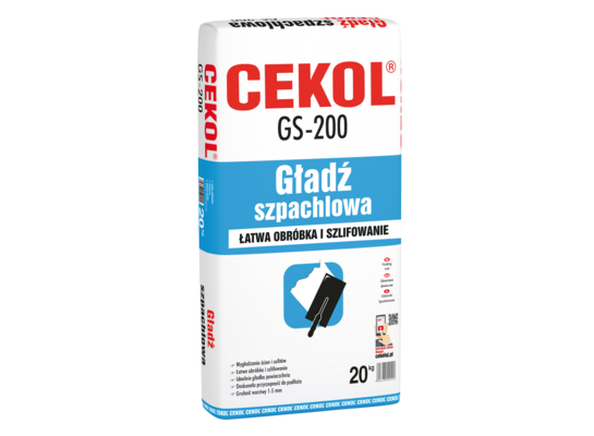 Gładź szpachlowa GS-200 20 kg CEKOL