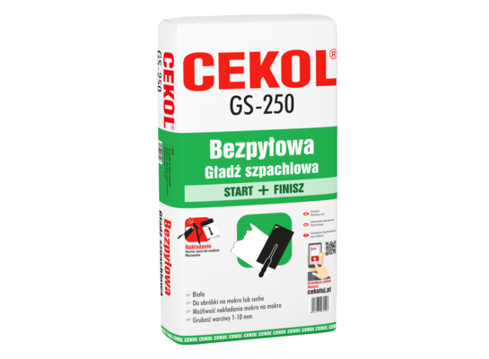 Gładź szpachlowa GS-250 20 kg CEKOL