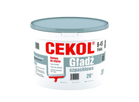 Gładź szpachlowa B-45 Finisz 20 kg CEKOL 