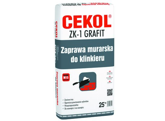 Zaprawa murarska do klinkieru grafit ZK-1 25 kg CEKOL