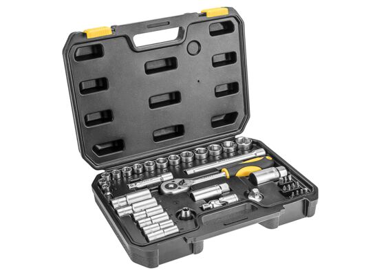 Klucz nasadowy 3/8", zestaw 39 sztuk TOPEX