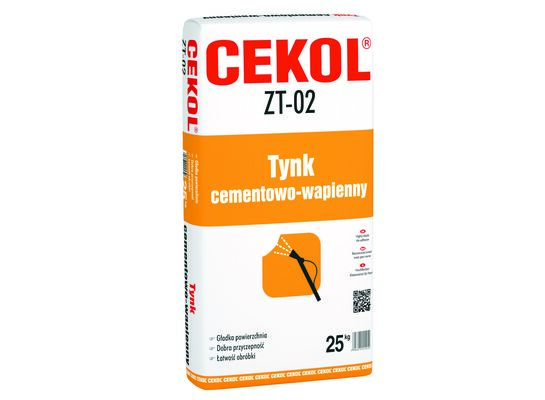 Tynk cementowo-wapienny ZT-02 25 kg CEKOL