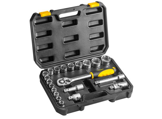 Klucz nasadowy 1/2", zestaw 21 sztuk TOPEX