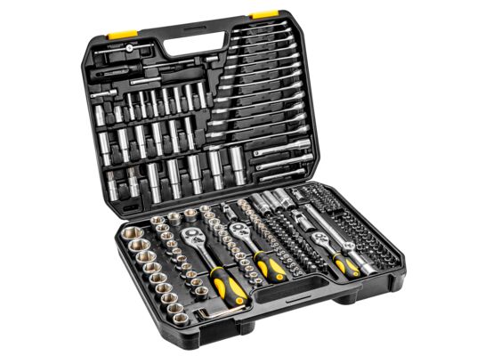 Klucz nasadowy 1/2", 3/8", 1/4", zestaw 219 sztuk TOPEX