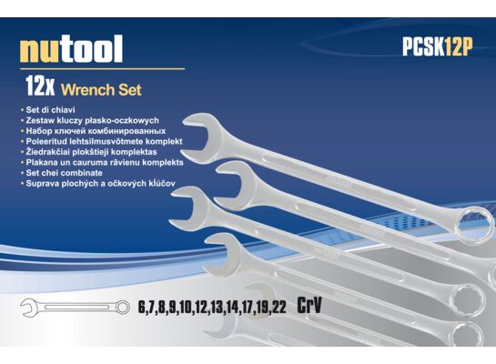 Zestaw kluczy płaskooczkowych PCSK12P polerowane Nutool