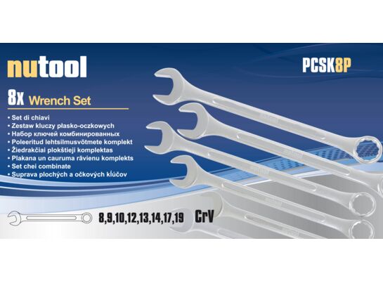 Zestaw kluczy płaskooczkowych PCSK8P polerowane Nutool