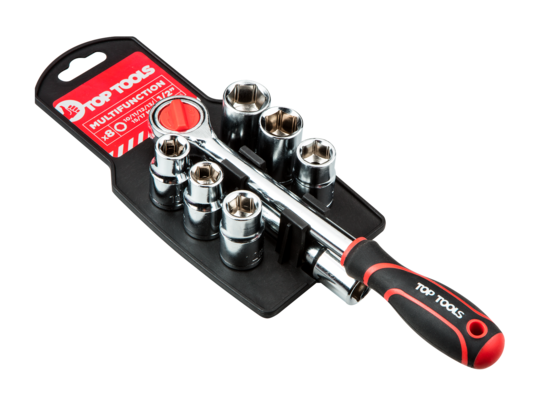 Klucz nasadowy 1/2", zestaw 8 sztuk Top Tools