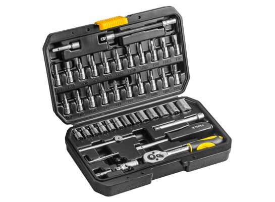 Klucz nasadowy 1/4", zestaw 46 sztuk TOPEX
