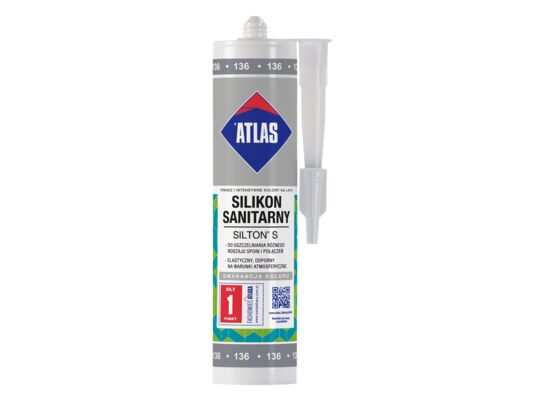Silikon sanitarny SILTON S 136 srebrny 280 ml Atlas