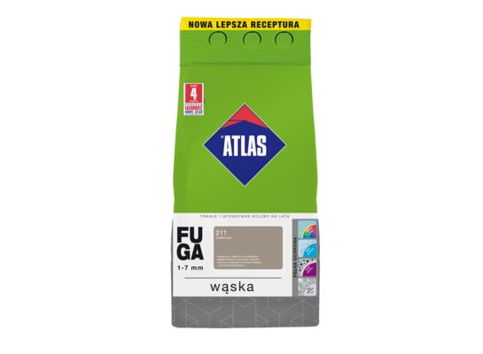 Fuga wąska 211 cementowy 5 kg Atlas