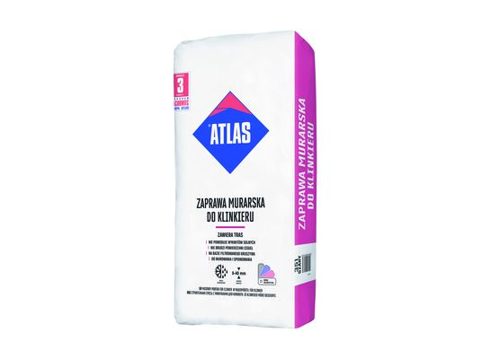 Zaprawa murarska do klinkieru zawierająca tras 0024 ciemnobrązowa 25 kg Atlas