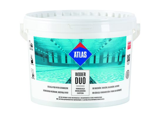 Hydroizolacja dwuskładnikowa WODER DUO elastyczna komplet 16 kg Atlas