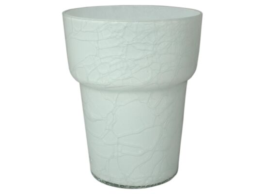 Osłonka szklana do storczyka 15 cm biała