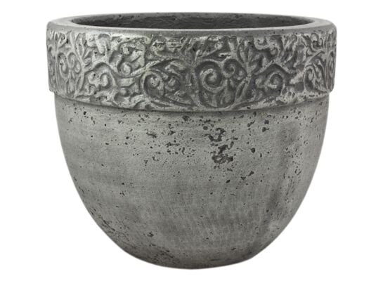 Donica okrągła z lekkiego cementu grafit 37 cm