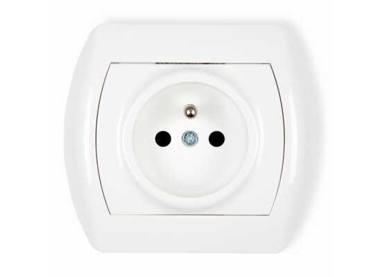 Gniazdo pojedyncze z uziemieniem LunaLuxe białe