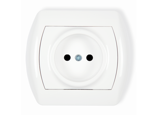 Gniazdo pojedyncze bez uziemienia LunaLuxe białe