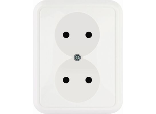 Gniazdo podwójne bez uziemienia CosmoLuxe białe