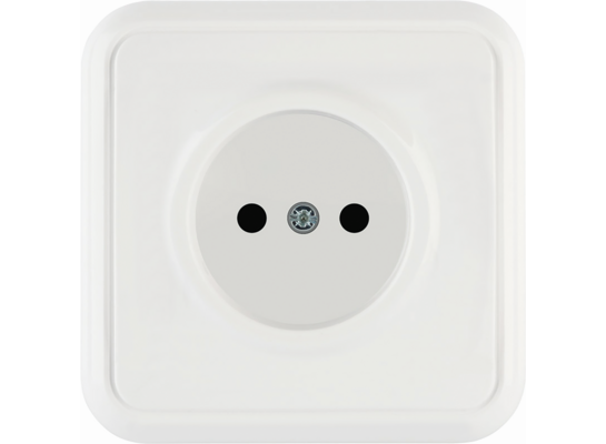 Gniazdo pojedyncze bez uziemienia CosmoLuxe białe
