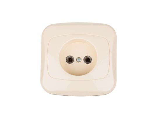 Gniazdo pojedyncze bez uziemienia Atut beżowe