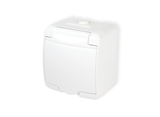 Gniazdo pojedyncze z uziemieniem HydroLuxe białe