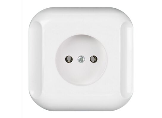 Gniazdo pojedyncze bez uziemienia Topaz białe