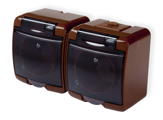 Gniazdo podwójne z uziemieniem HydroLuxe dymne