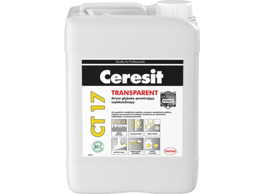 Głęboko penetrujący grunt bezrozpuszczalnikowy CT 17 transparent 5 l Ceresit