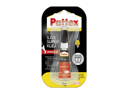Klej błyskawiczny S.O.S. Super Klej Uniwersalny 3 g Pattex