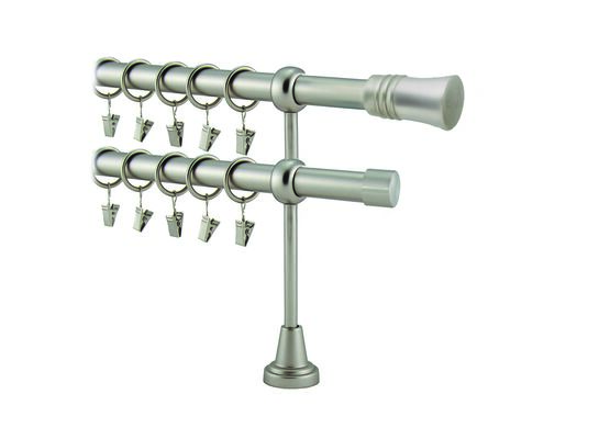 Karnisz podwójny HEFAJSTOS PLUS Ø16, 160 cm cylinder satyna