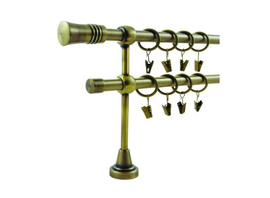 Karnisz podwójny HEFAJSTOS PLUS Ø16, 160 cm cylinder złoto