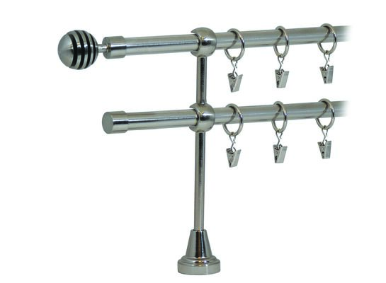 Karnisz podwójny HEFAJSTOS PLUS Ø16, 200 cm modern nikiel