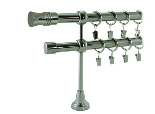 Karnisz podwójny HEFAJSTOS PLUS Ø16, 240 cm cylinder nikiel