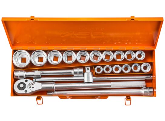 Klucz nasadowy 3/4", zestaw 21 sztuk NEO