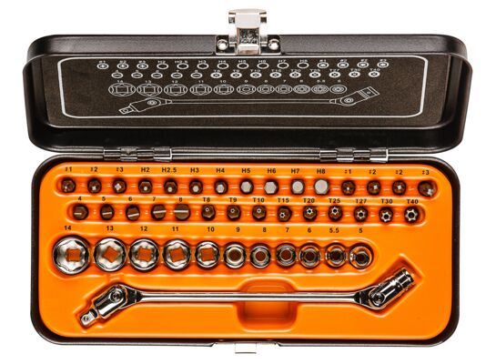Klucz nasadowy 1/4", zestaw 41sztuk NEO