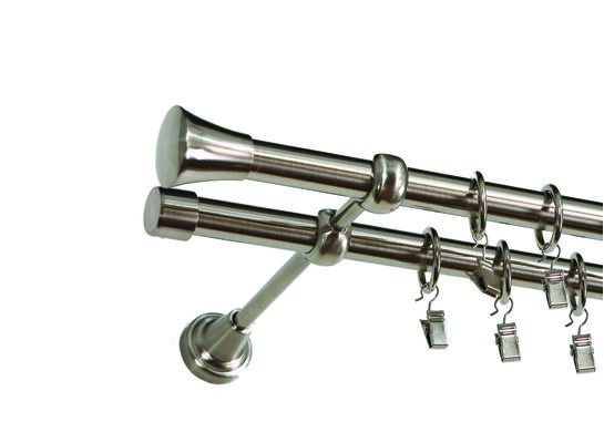 Karnisz podwójny ZEUS Ø19, 240 cm monaco nikiel